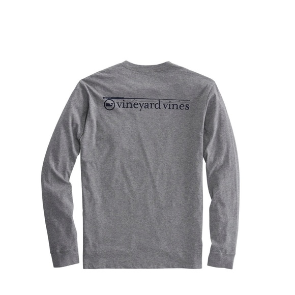 Men’s Vineyard Vines Long Sleeve Fishing Rod Pocket T-Shirt - Picture 2 of 7